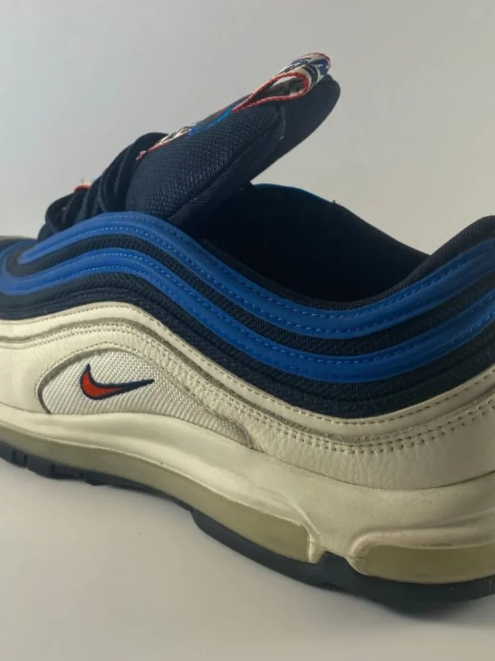 Nike Air Max 97 SE Blue Nebula Pull Tab Obsidian White Men’s Size 12(AQ4126-400)